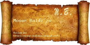 Moser Balázs névjegykártya